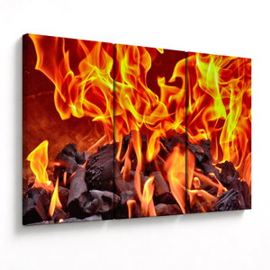 Leinwandbild von brennenden Kohlen