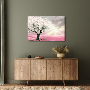 Schilderij - Boom, roos (2)