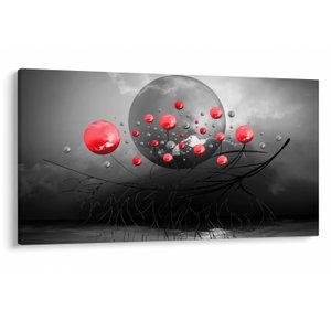 Schilderij - Rode abstracte ballen (V020098V12070)