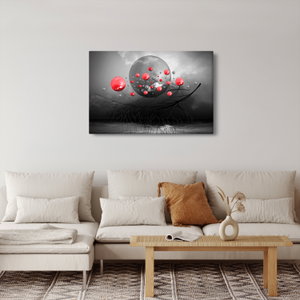 Schilderij - Rode abstracte ballen (2)