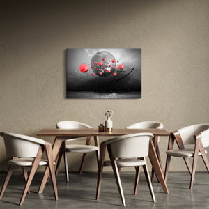 Schilderij - Rode abstracte ballen (4)