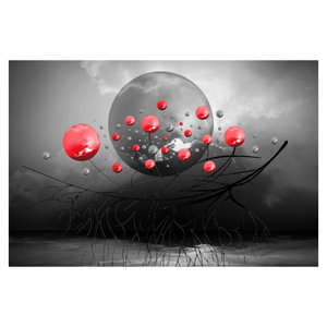 Schilderij - Rode abstracte ballen (6)