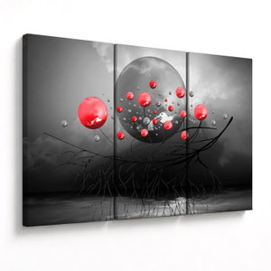 Schilderij - Rode abstracte ballen (V020098V120803PCS)