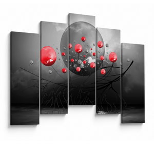 Schilderij - Rode abstracte ballen (V020098V12590)