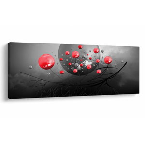 Schilderij - Rode abstracte ballen (V020098V14558)