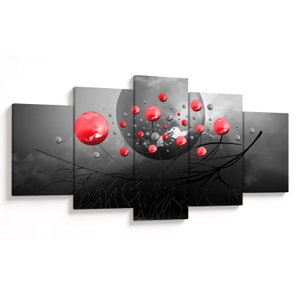 Schilderij - Rode abstracte ballen (V020098V150805PCS)