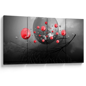 Schilderij - Rode abstracte ballen (V020098V16080)
