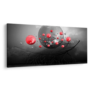 Schilderij - Rode abstracte ballen (V020098V250125)