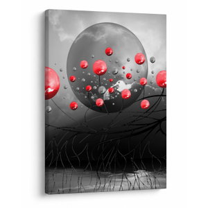 Schilderij - Rode abstracte ballen (V020098V5070)