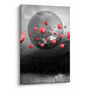 Schilderij - Rode abstracte ballen (V020098V6090)
