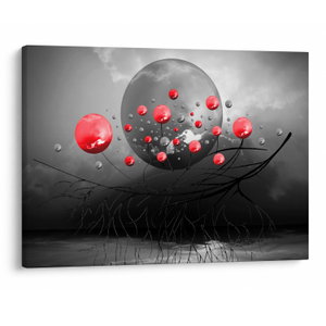 Schilderij - Rode abstracte ballen (V020098V7050)