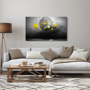 Schilderij - Gele abstracte ballen (3)