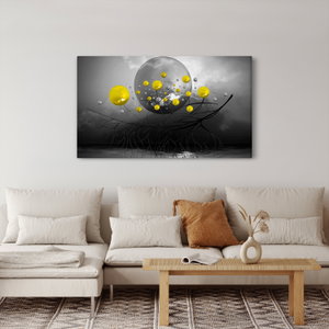 Schilderij - Gele abstracte ballen (4)