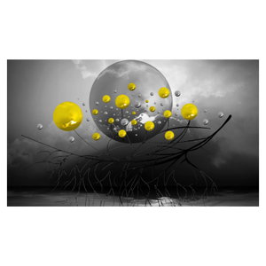 Schilderij - Gele abstracte ballen (6)