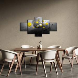 Schilderij - Gele abstracte ballen (3)