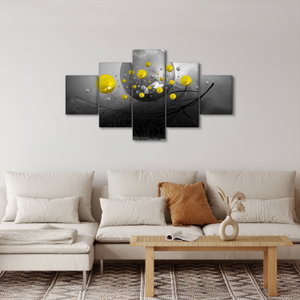 Schilderij - Gele abstracte ballen (4)
