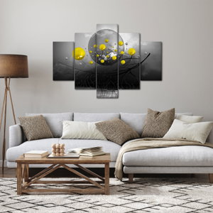 Schilderij - Gele abstracte ballen (4)