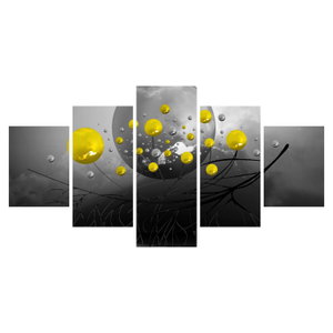Schilderij - Gele abstracte ballen (6)