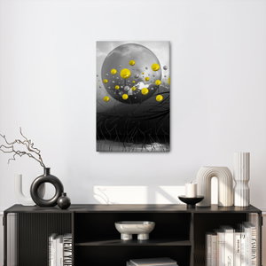 Schilderij - Gele abstracte ballen (4)