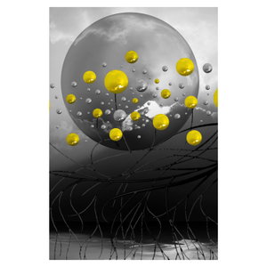Schilderij - Gele abstracte ballen (6)