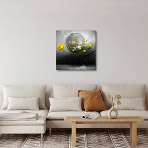 Schilderij - Gele abstracte ballen (3)