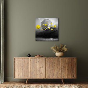 Schilderij - Gele abstracte ballen (4)