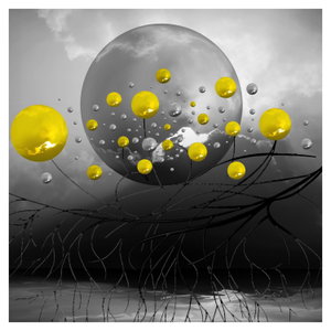 Schilderij - Gele abstracte ballen (6)