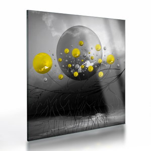 Tablou pe sticlă - bile abstracte galbene (V020100V4040GD)