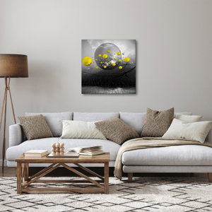 Schilderij - Gele abstracte ballen (4)
