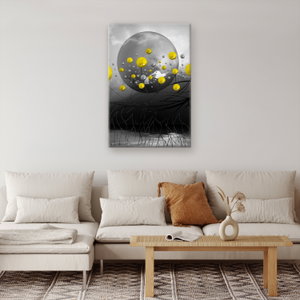 Schilderij - Gele abstracte ballen (3)