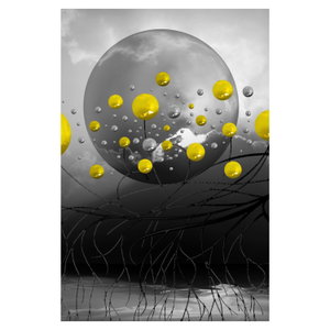 Schilderij - Gele abstracte ballen (6)