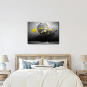 Schilderij - Gele abstracte ballen (2)