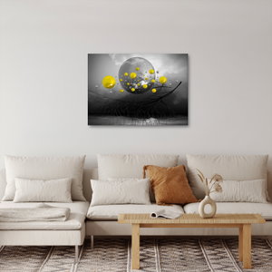 Schilderij - Gele abstracte ballen (3)