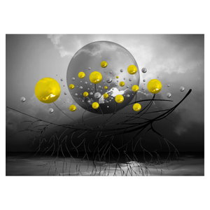 Schilderij - Gele abstracte ballen (6)