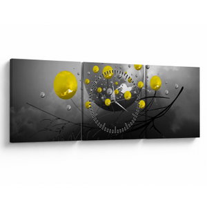 Tabloul - bile abstracte galbene (cu ceas) (V020100V9030C)