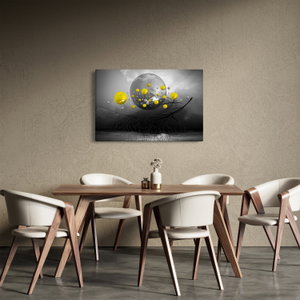Schilderij - Gele abstracte ballen (4)