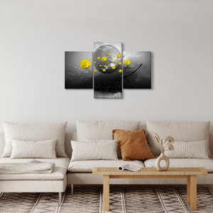 Schilderij - Gele abstracte ballen (2)