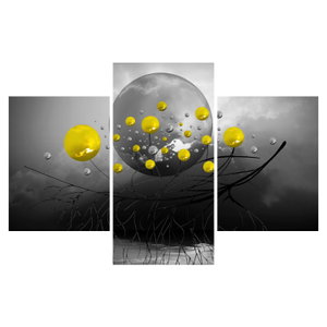 Schilderij - Gele abstracte ballen (6)