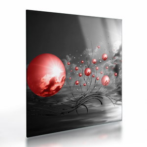Glasschilderij - Rode ballen (V020107V3030GD)