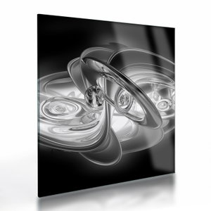 Glasschilderij - Moderne grijze abstractie (V020118V4040GD)