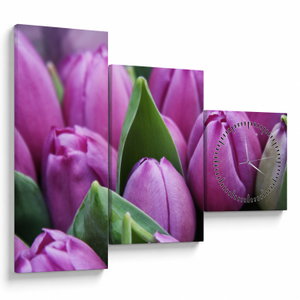 Kép - tulipánok (órával) (V020194V9070C)
