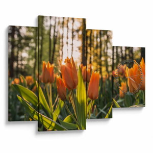 Kép - tulipánok (órával) (V020195V11075C)