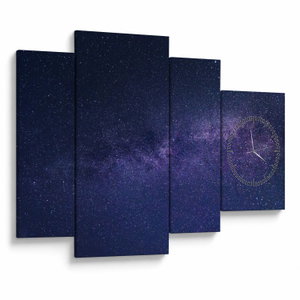 Schilderij - Galaxie (met klok) (V020327V11075C)