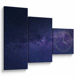 Schilderij - Galaxie (met klok) (V020327V9070C)