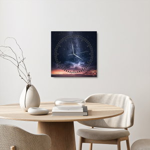 Schilderij - Sterrenhemel (met klok) (3)