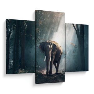 Tablou cu elefant în djunglă