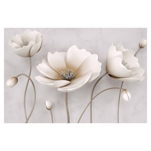 Schilderij - Witte bloemen (6)