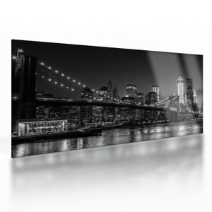 Glasschilderij - Brooklyn brug in New York (V020940V10050GD)