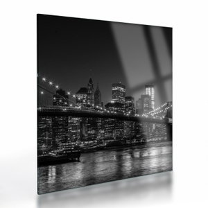 Glasschilderij - Brooklyn brug in New York (V020940V3030GD)