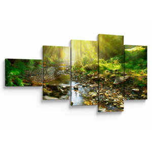 Schilderij - Rivier in groen bos (V020942V11060)